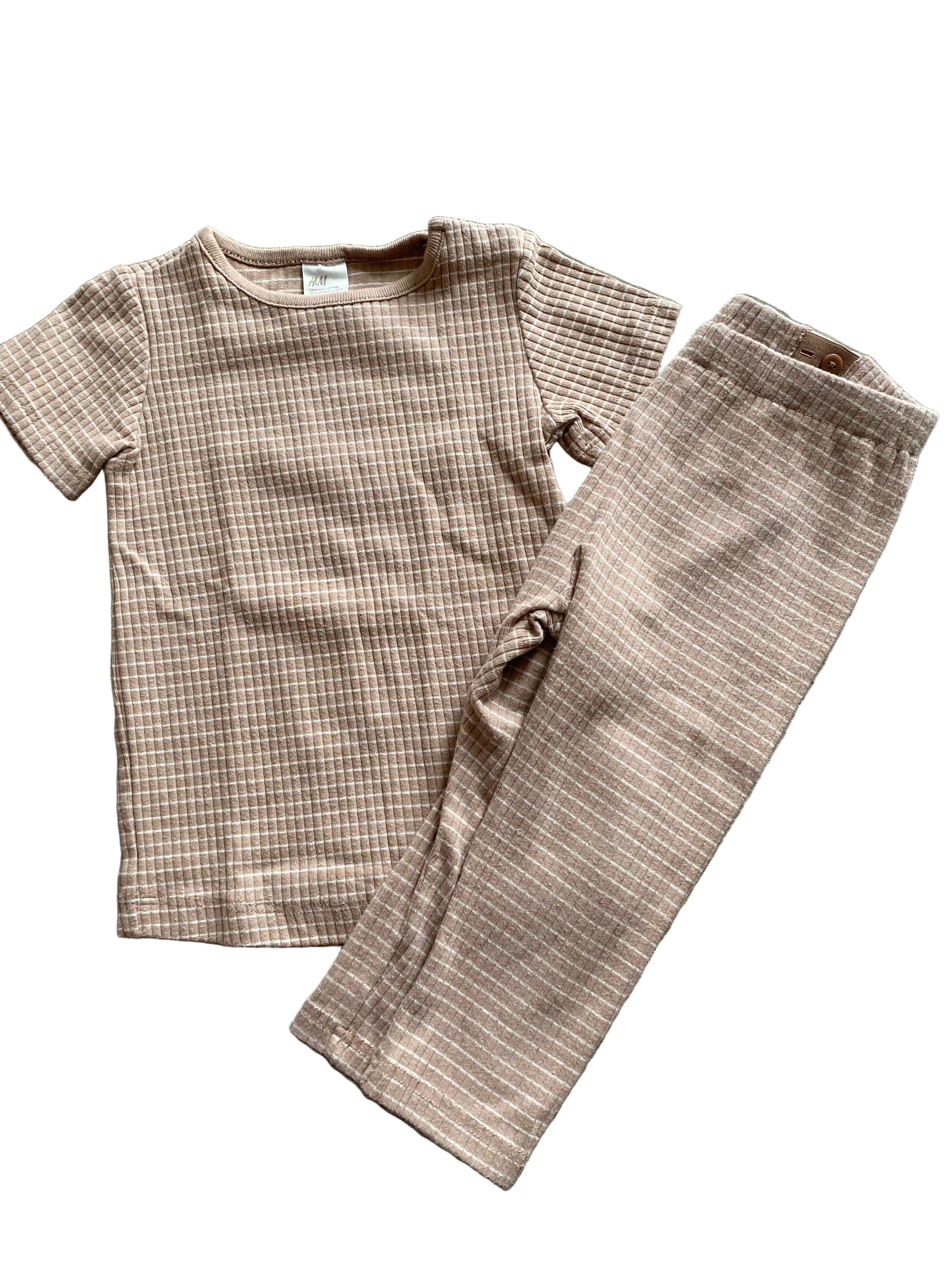 H&M Short Sleeve Ribbed Set 9-12M