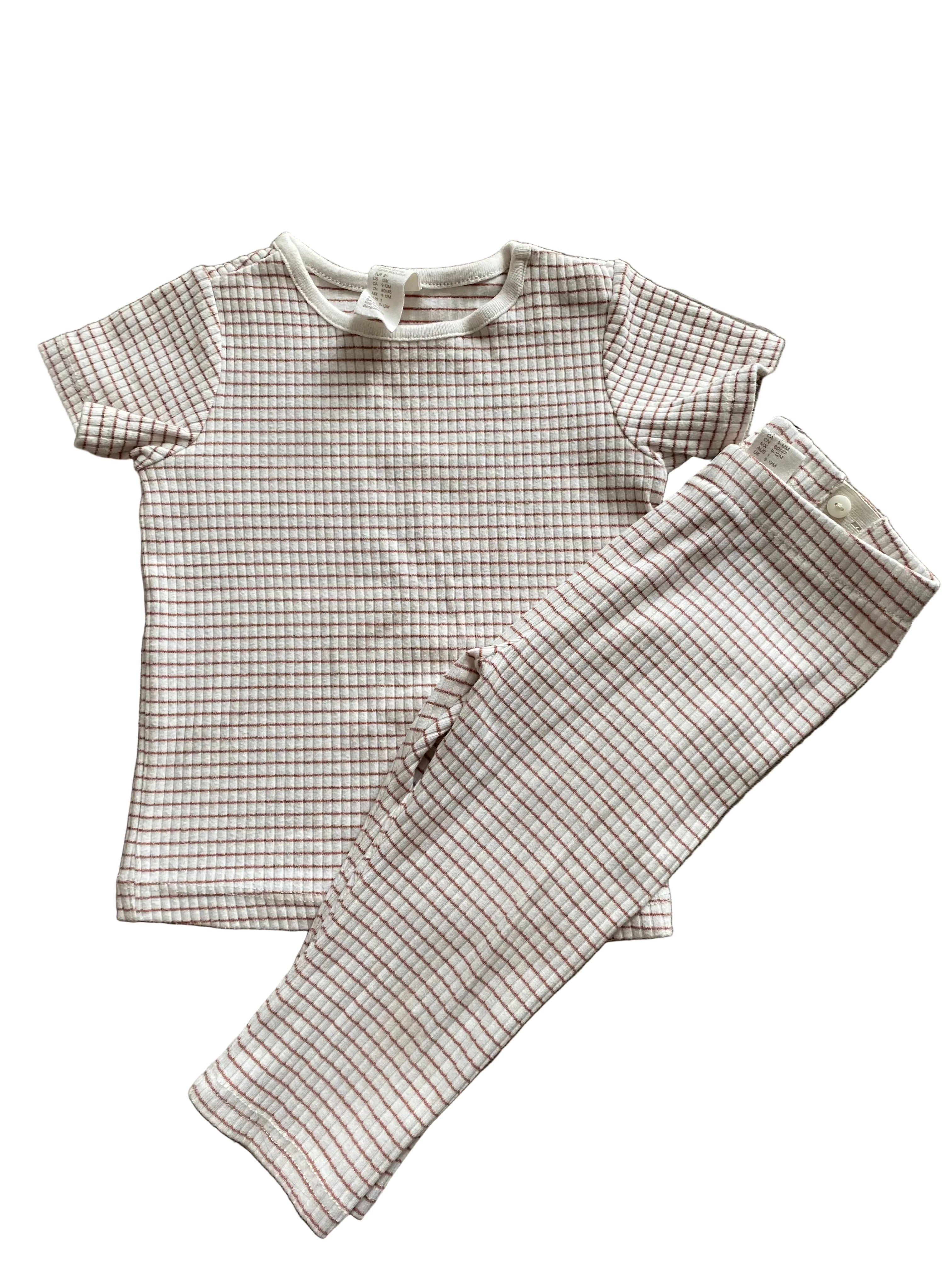 H&M Short Sleeve Ribbed Set 9-12M