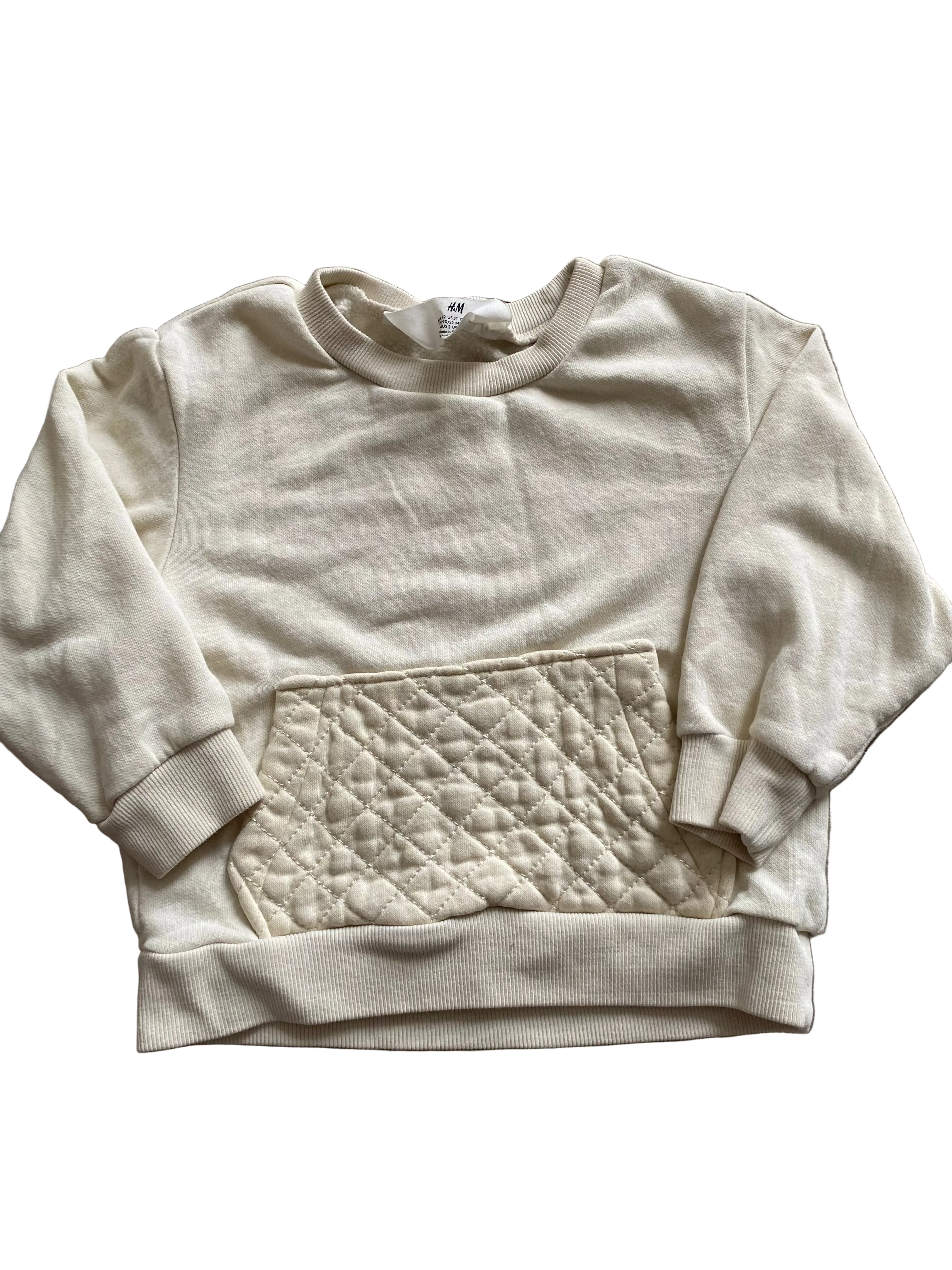 H&M Cream Baby Crewneck 11/2-2A